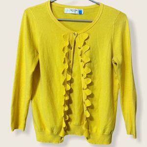 Sparrow Scalloped Shoreline Cardigan Yellow Size Small